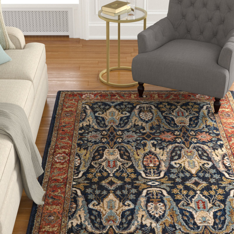 Bloomsbury Market Shepardson Navy/Clay Area Rug Wayfair